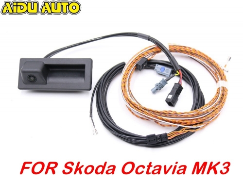 SKODA OCTAVIA MK3 SUPERB 3V B8 REAR VIEW TRUNK HANDLE CAMERA WITH HIGHLINE WIRING HARNESS 3V0 827 566 N
